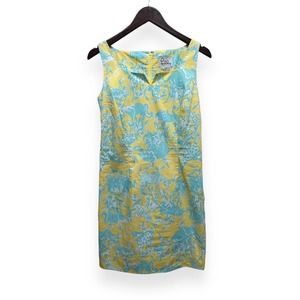 Lilly Pulitzer Yellow and Blue Floral Dress